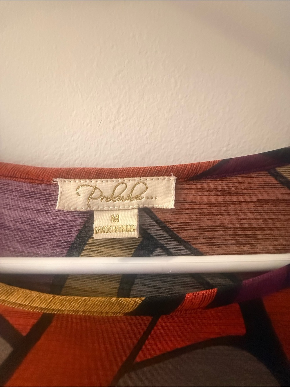 Orange, Purple and Gold Abstract-Print dress - Picture 3 of 3